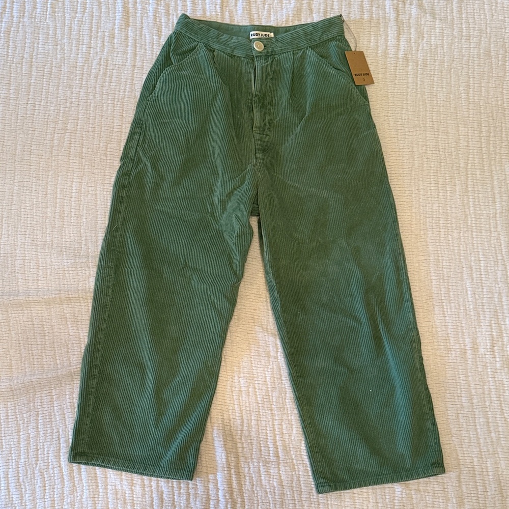 Rudy Jude Green Bean Corduroy Trousers Size 3 Pants NWT
